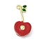 Cherry Brass Enamel Pendants, Cadmium Free & Lead Free, Long-Lasting Plated, Rack Plating, Real 18K Gold Plated, 21.5x11x5.5mm, Hole: 1.4mm