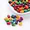 Lead Free Oval Natural Wood Beads, Egg Shaped Rugby Wood Beads, Dyed, 5x8mm, hole: 2mm
