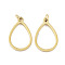 Ion Plating(IP) 304 Stainless Steel Pendants, Laser Cut, with Jump Ring, Golden, Teardrop, 17x11x1mm, Hole: 2mm