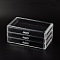 3 Compartments Plastic Jewelry Storage Boxes, Rectangle, Clear, 140x245x110mm