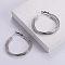 6 Pairs Stainless Steel Triple Hoop Earrings, Stainless Steel Color