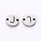 Tarnish Resistant 201 Stainless Steel Links, Laser Cut, Flat Round with Letter, Letter.J, 6x6x1mm, Hole: 0.8mm