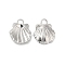 Non-Tarnish 304 Stainless Steel Charms, Shell Charm, Stainless Steel Color, 12x10x2mm, Hole: 1.8mm