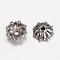 Alloy Fancy Bead Caps, Multi-Petal Flower, Gunmetal, 8x3mm, Hole: 1mm