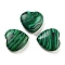 Heart Synthetic Malachite Palm Stones, Anxiety Healing Thumb Stone, 19.5~20.5x20~20.5x5.8~6.8mm