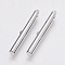 Brass Slide On End Clasp Tubes, Slider End Caps, Platinum, 6x35x4mm, Hole: 1x3mm, Inner Diameter: 3mm