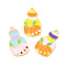 Rack Plating Alloy Pendants, with Enamel, Cadmium Free & Nickel Free & Lead Free, Orange Drink Bottle Charm, Light Gold, Mixed Color, 26x14.5x1.2mm, Hole: 1.8mm