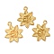 Ion Plating(IP) 304 Stainless Steel Pendants, Flower Charm, Golden, 20x17x1.2mm, Hole: 2mm