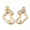Brass Micro Pave Cubic Zirconia Pendants, Nickel Free, Socking, Real 18K Gold Plated, 16.5x10x2mm, Hole: 1.2mm