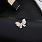 Imitation Pearl Alloy Brooch, with Crystal Rhinestone, Butterfly, 25x20mm