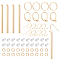 BENECREAT 12pcs Vertical Bar Charms Pendant 8pcs Earring Hooks 4pcs Leverback Earring 4pcs Linking Rings 20pcs Jump Rings 50pcs Plastic Ear Nuts for DIY Earrings Making