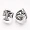 304 Stainless Steel Slide Charms, Cross, Antique Silver, 12x11.5x12.5mm, Hole: 8.5mm
