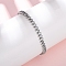 304 Stainless Steel with Clear Cubic Zirconia Link Chain Bracelets, 201 Stainless Steel Box Chain Slider Bracelets for Women, Stainless Steel Color, Horse Eye, 1/4 inch(0.6cm), Inner Diameter: 2~3 inch(5~7.5cm)