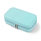 Imitation Leather Box, with Mirror, Jewelry Organizer, for Necklaces, Rings, Earrings and Pendants, Rectangle, Pale Turquoise, 17.5x9.5x5cm