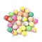 Handmade Polymer Clay Pendants, Round Charms, with Brass Findings, Platinum, 14.5x9.5~10mm, Hole: 1x1.5mm