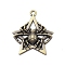 Tibetan style Alloy Pendants, Star with Spider Charm, Antique Golden, 45x39.5x6mm, Hole: 3mm