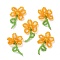 Handmade Glass Beaded Woven Cabochons, for DIY Jewelry Making Crafts, with Brass Finding, Flower, Orange, 40~43x25~30x7~7.5mm