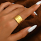 Fashionable Brass Open Cuff Ring, Wide Band Ring for Women, Golden