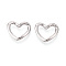304 Stainless Steel Linking Rings, Heart Link, Stainless Steel Color, 17.9x20.1x4.2mm