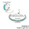 Elegant Fashion Rectangle Brass Rhinestone Slider Bracelets & Cuff Rings Sets, Medium Turquoise