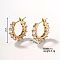 Shiny Hoop Earrings with Micro-inlaid Diamonds, Sweet and Luxurious, Golden, 19x3mm