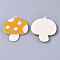 Cellulose Acetate(Resin) Pendants, with Glitter Powder, Mushroom, Orange, 40.5x38x4.5mm, Hole: 1.6mm
