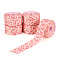 Leopard Printed Grosgrain Ribbons, for Hair Bows, Headbands, Gift Wrapping, Pink, 1 inch(25mm), , about 5yards/Bundle(4.57m/Bundle)