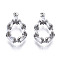 Brass Inlaid Clear Cubic Zirconia Charms, Cadmium Free & Nickel Free & Lead Free, Teardrop, Platinum, 14x8x3mm, Hole: 0.7mm