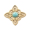 Synthetic Turquoise Pendants, Trinity Knot Charms, with 304 Stainless Steel Settings, Real 18K Gold Plated, Real 18K Gold Plated, 19.5x19.5x3mm, Hole: 1mm