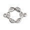 Brass Micro Pave Clear Cubic Zirconia Hollow Flower Connector Charms, Rack Plating, Long-Lasting Plated, Lead Free & Cadmium Free, Platinum, 13x19x2mm, Hole: 1mm