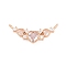 Brass Pave Clear Cubic Zirconia Connector Charms, Heart Links, Light Gold, 10.5x24x3mm, Hole: 1.2mm