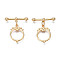 Brass Toggle Clasps, Nickel Free, Ring, Real 18K Gold Plated, Ring: 18.5x13x2mm, Bar: 22.5x5x3mm, jump ring: 5x1mm, 3mm inner diameter.