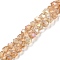 Transparent Electroplate Glass Beads Strands, Faceted, Polygon, AB Color Plated, Sandy Brown, 5.5mm, Hole: 1.2mm, about 70pcs/strand, 14.84 inch(37.7cm)
