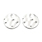 Brass Links Connectors, Long-Lasting Plated, Flat Round, Twist, 925 Sterling Silver Plated, 14x1mm, Hole: 1.4mm