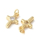 Латунные микропаве прозрачные подвески с фианитом KK-Q031-35G-02-2