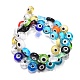 Ручной сглаза Lampwork плоские круглые пряди шарик LAMP-L058-8mm-M-4