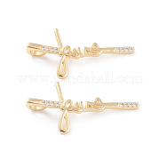 Латунные микропаве прозрачные подвески с фианитом ZIRC-L093-66G