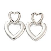 Сердце серьги стержня EJEW-G355-19P