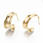 Полукруглые серьги-гвоздики из латуни KK-T062-39G-NF