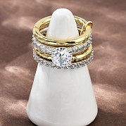 Женские кольца-пальцы с микропаве из кубических цирконий из латуни RJEW-P160-01F-G01