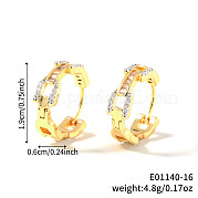 Модные серьги-кольца из латуни с кубическим цирконием DR3389-12
