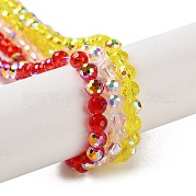 Прозрачные стеклянные бусины гальваническим пряди GLAA-Q099-B01-M02