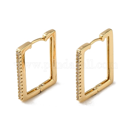 Серьги-кольца из латуни с микропаве из кубического циркония EJEW-L271-21KCG-05-1