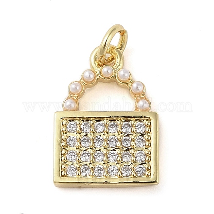 Латунные микропаве прозрачные подвески с фианитом KK-Q813-08B-G-1