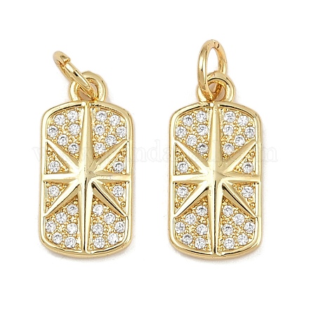 Латунные микропаве прозрачные кубические циркониевые подвески ZIRC-L076-055G-1-1