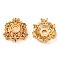 Brass Micro Pave Clear Cubic Zirconia Bead Caps, Cadmium Free & Nickel Free & Lead Free, Flower, Real 18K Gold Plated, 11x11x4mm, Hole: 1.8mm