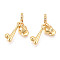 Brass Micro Pave Cubic Zirconia European Dangle Charms, Baseball & Cap, Large Hole Pendants, Cadmium Free & Lead Free, Real 18K Gold Plated, 31.5mm, Hole: 4.5mm