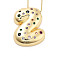 Brass Micro Pave Cubic Zirconia Letter Pendant Necklaces, Real 18K Gold Plated, Letter Z, 17.40~17.80 inch(44.2~45.2cm), Pendant: 28.5x22.5mm