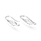 Brass Earring Hooks, Ear Wire, with Horizontal Loop, Teardrop, Platinum, 25x6mm, Hole: 2mm, 18 Gauge, Pin: 1mm
