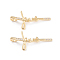 Brass Micro Pave Clear Cubic Zirconia Pendants, Long-Lasting Plated, Word Love, for Valentine's Day, Real 18K Gold Plated, 36x17x2mm, Hole: 3x3.5mm